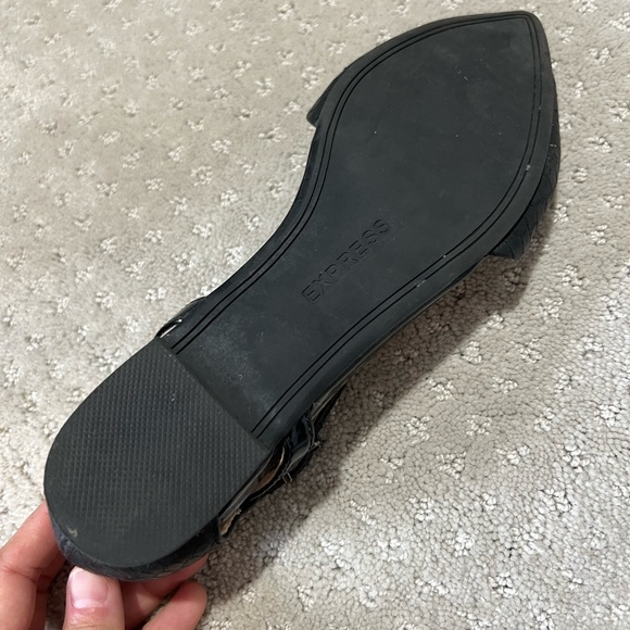 Black Express d’orsay flats with ankle strap, size 6 - Picture 3 of 7